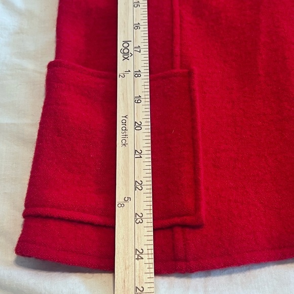 TRIBAL BOILED WOOL SNAP-FRONT COAT/CARDIGAN RED SZ SM RIBBED SLEEVES - Picture 5 of 7